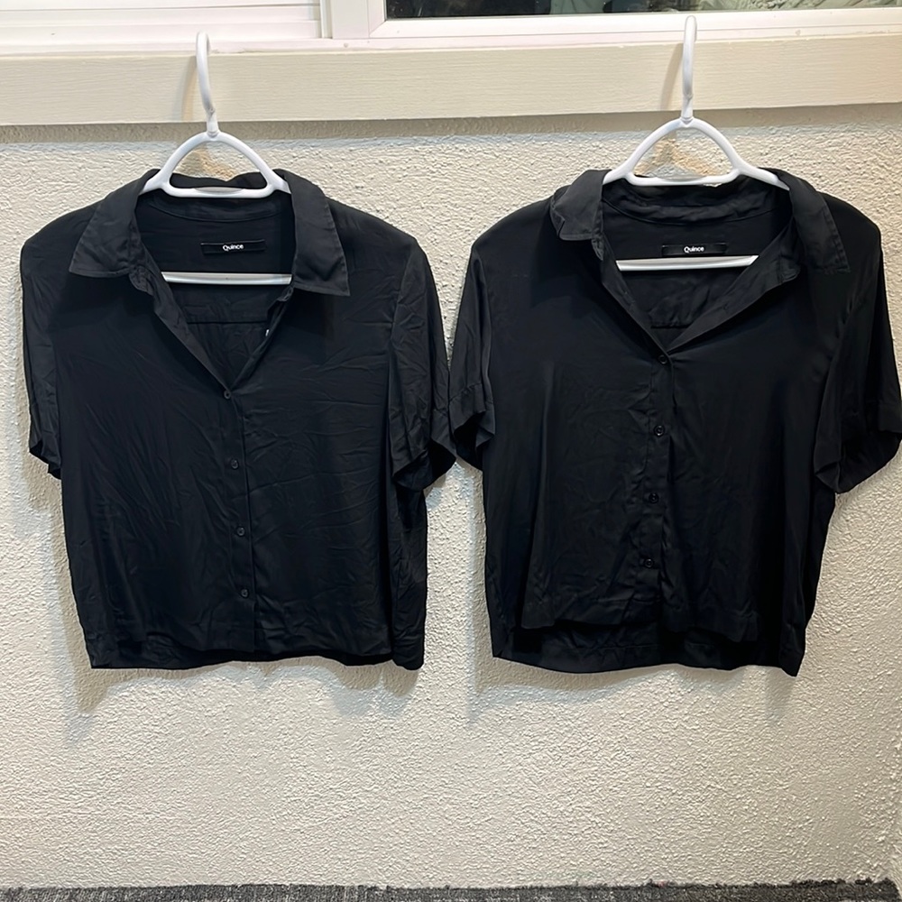 2 x quince silk top in size small